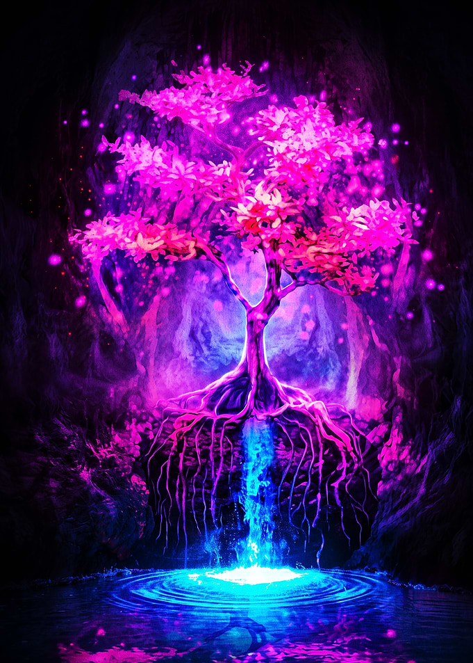 Glowing Neon Fantasy Tree