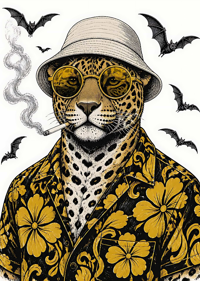 Stylish Leopard in Bucket Hat