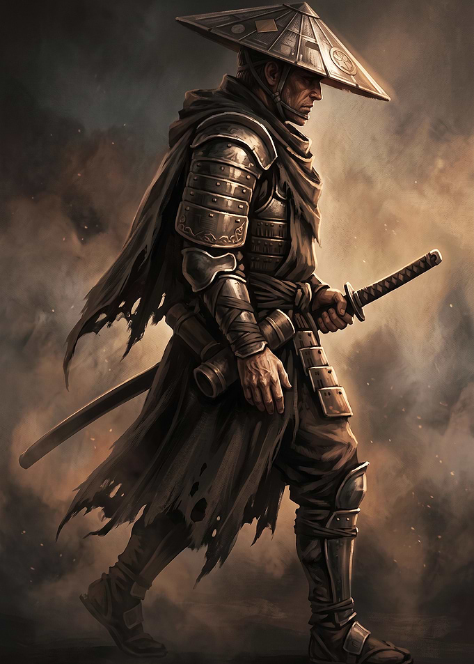 Wandering Samurai in Battle Armor