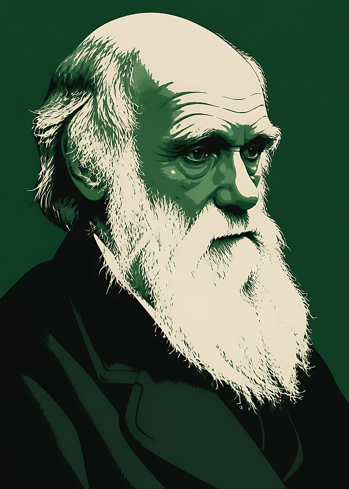 Charles Darwin Portrait Illustration