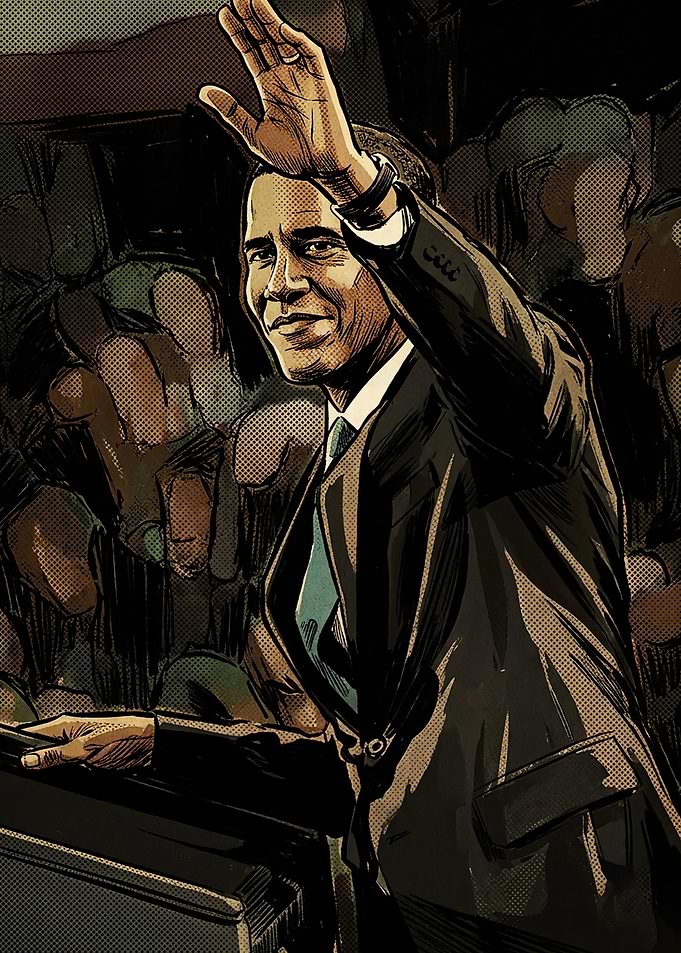 Barack Obama Comic Style Illustration