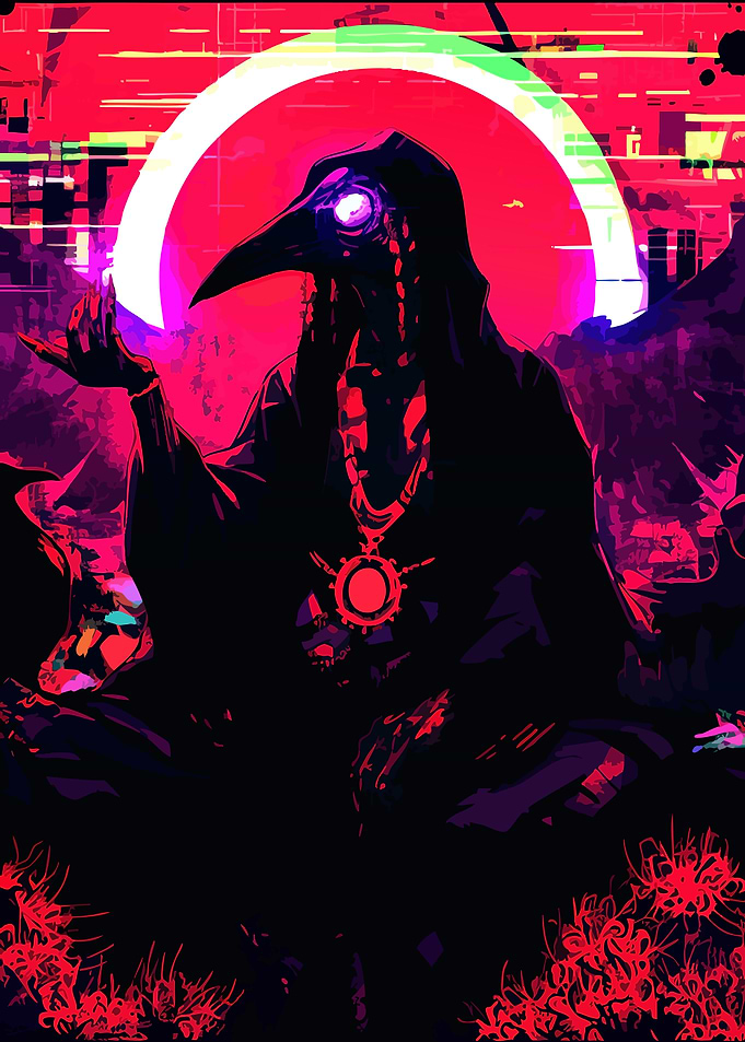 Cyberpunk Plague Doctor Digital Art