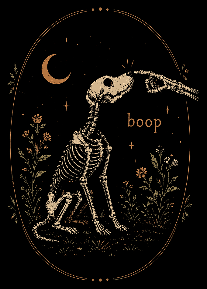 Skeleton Dog Boop Illustration
