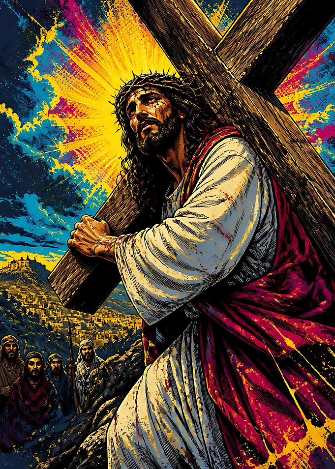 Jesus Carrying the Cross Illustration