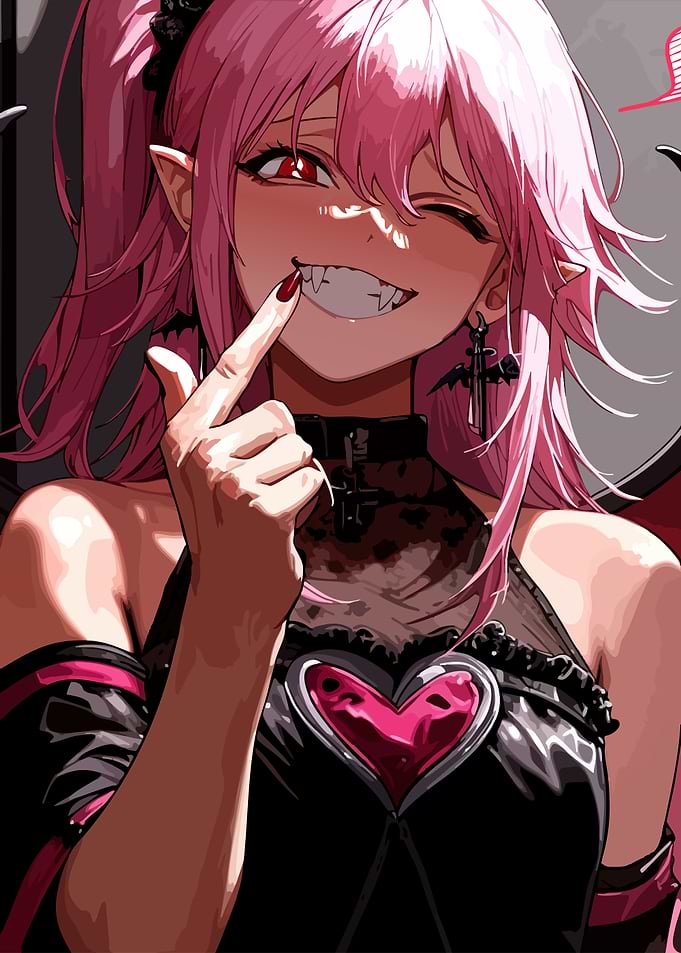 Pink-Haired Anime Vampire Girl