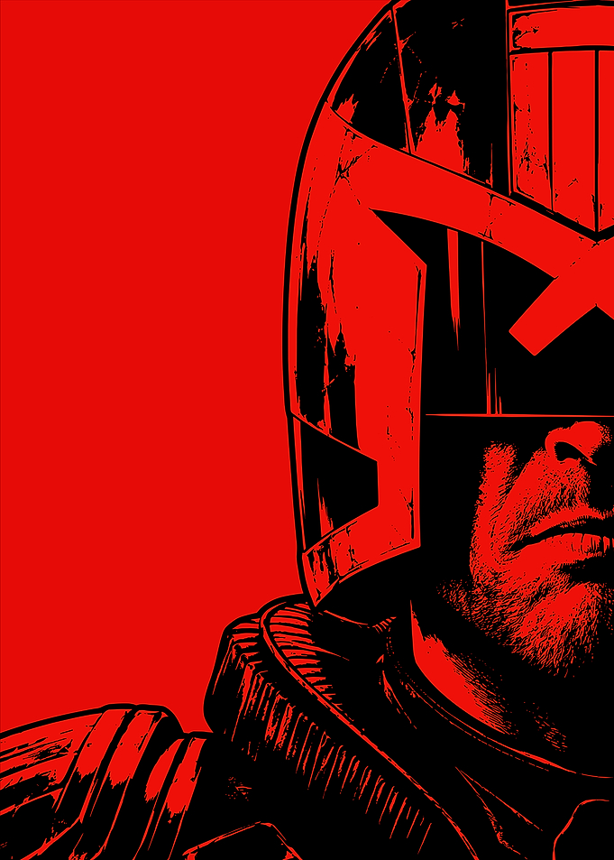 Judge Dredd Red Minimalist Portrait