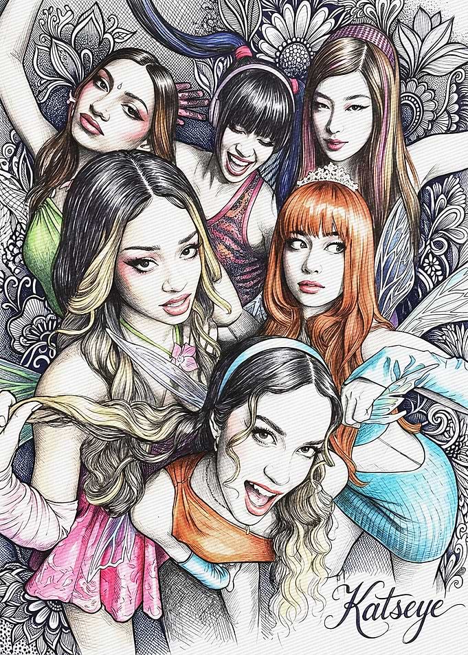 Katseye Group Portrait Illustration