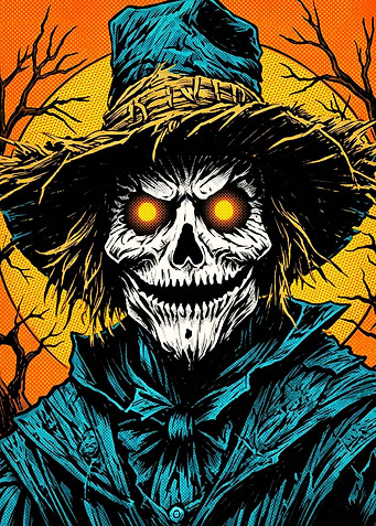 Spooky Scarecrow Halloween Poster Art