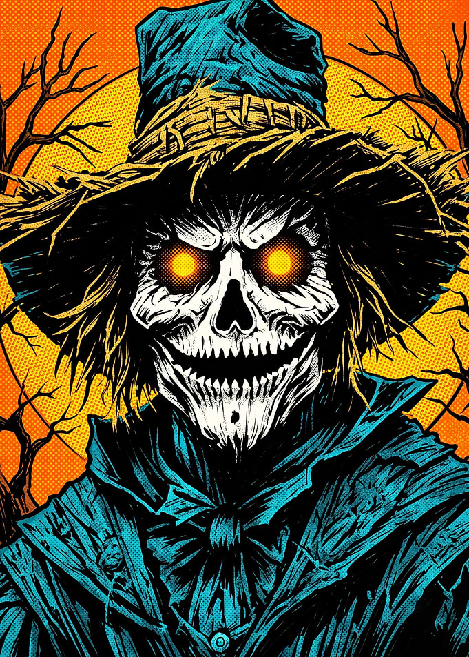 Spooky Scarecrow Halloween Poster Art