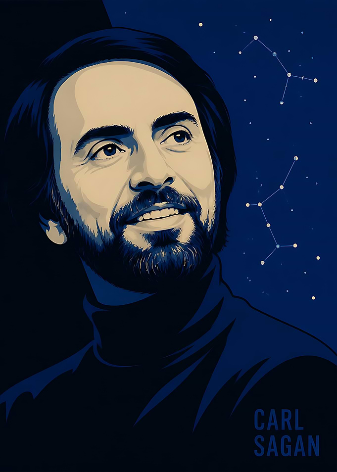 Carl Sagan Portrait Illustration