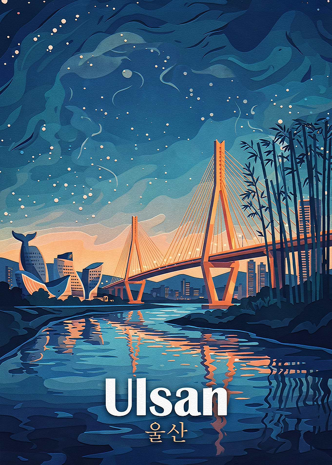 Ulsan South Korea Travel Poster