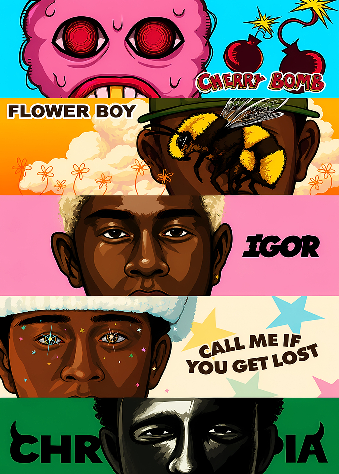 Tyler, the Creator Album Art Collage