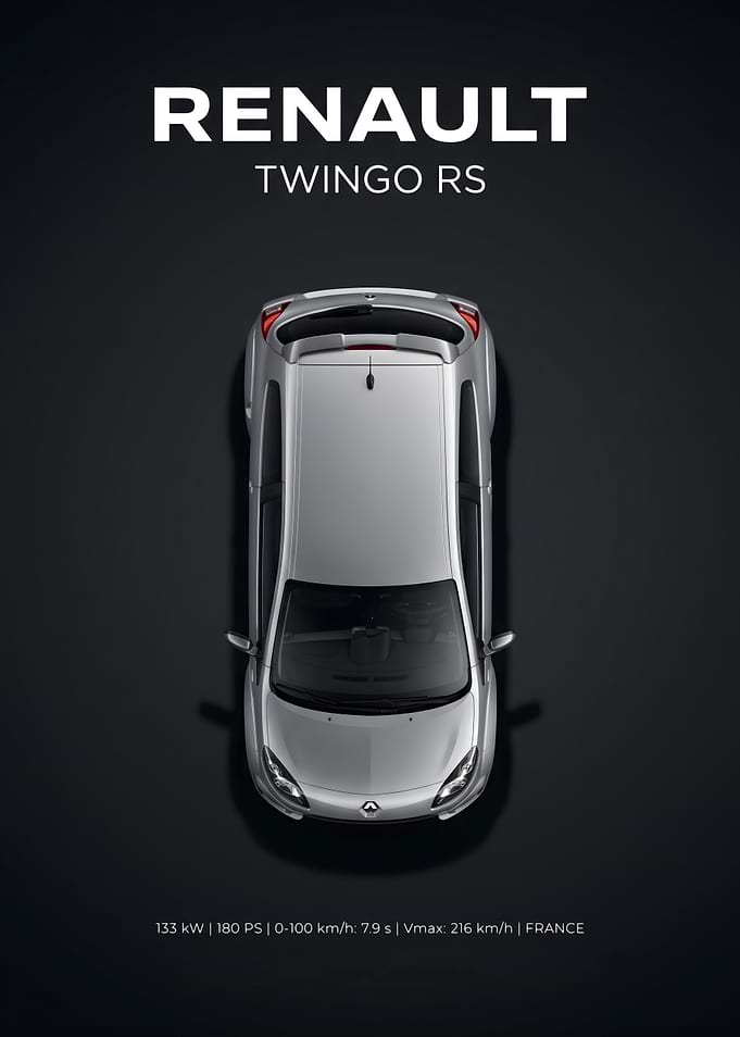 Renault Twingo RS Top View Poster