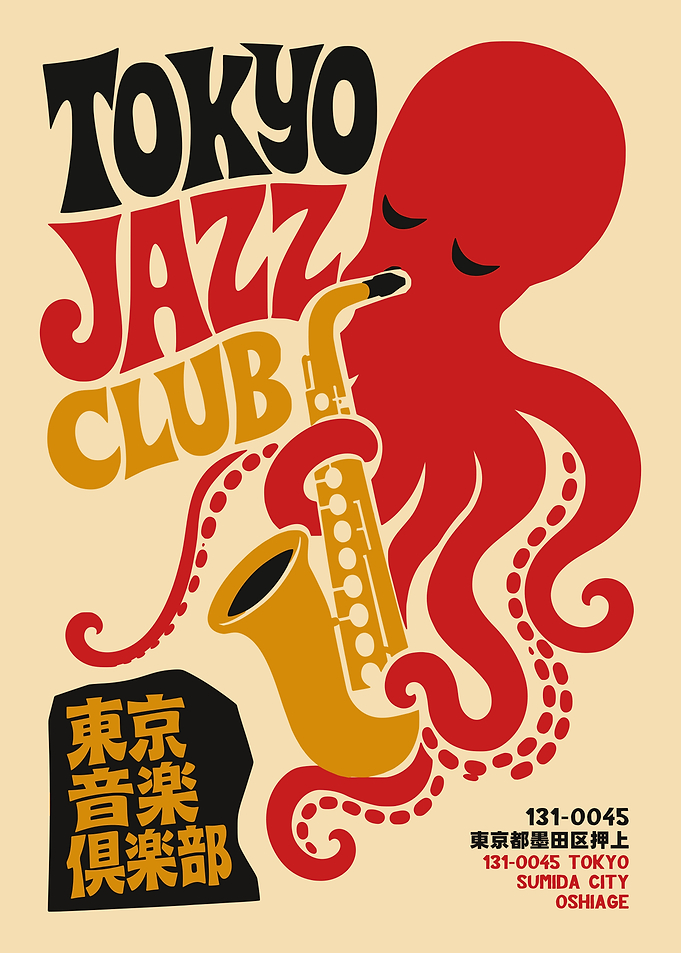 Tokyo Jazz Club Octopus Poster