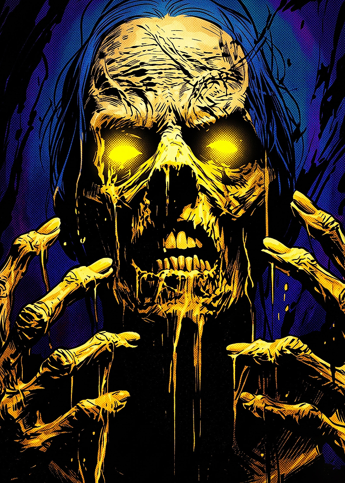 Glowing Eyed Undead Horror Portrait