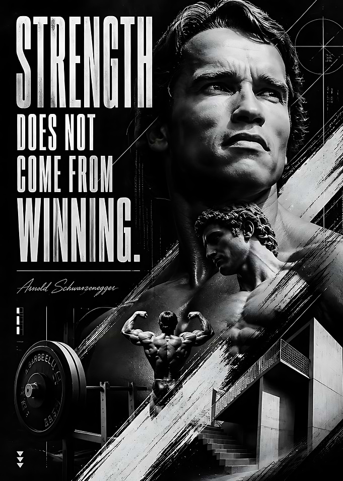 Arnold Schwarzenegger Inspirational Fitness Poster
