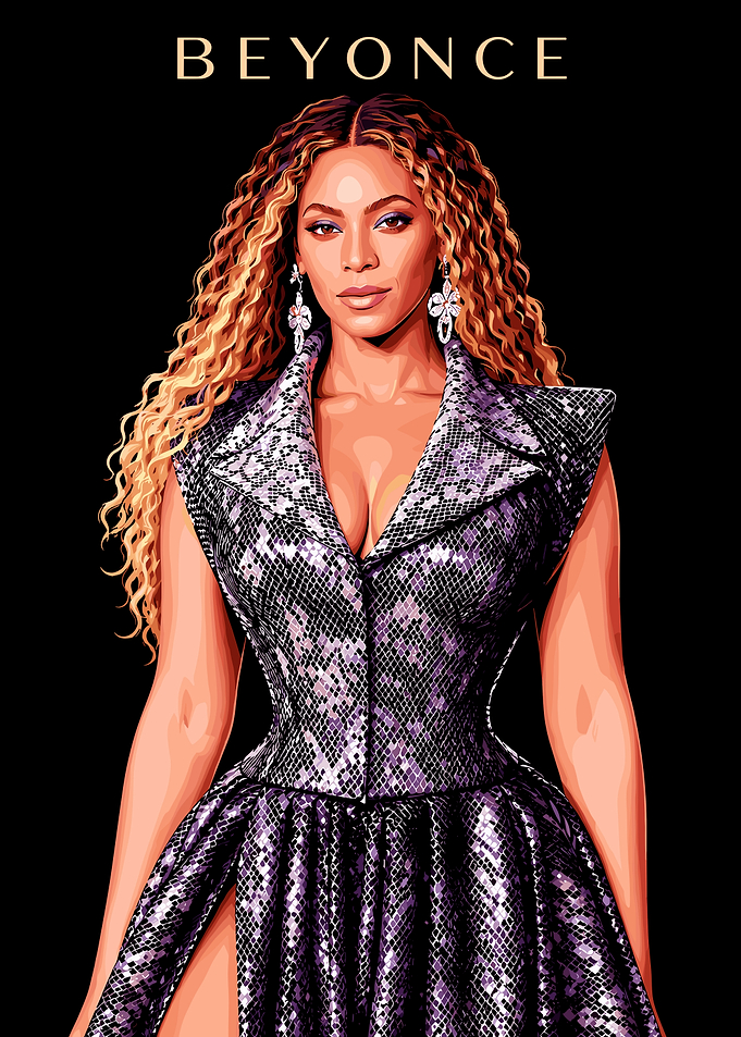 Beyonce Digital Portrait Illustration