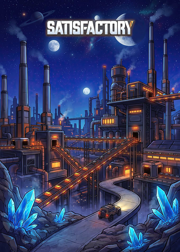 Satisfactory Game Industrial Factory Landscape