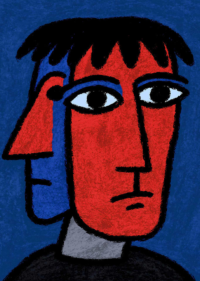 Abstract Dual-Faced Portrait