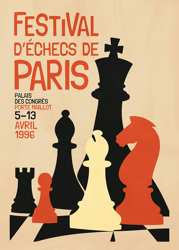 Vintage Paris Chess Festival Poster