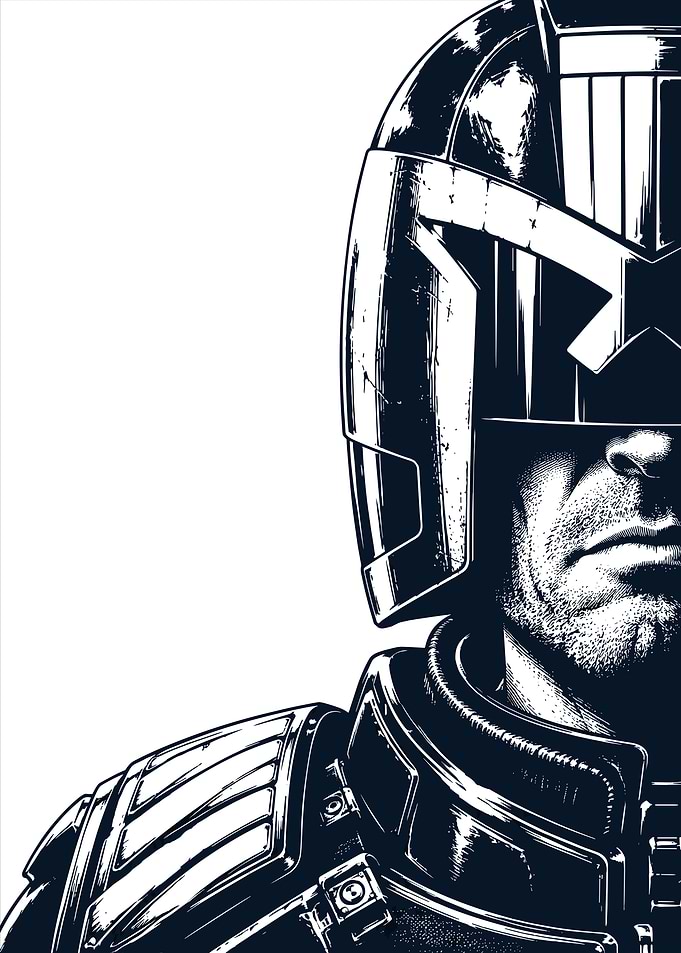 Judge Dredd Comic Book Portrait