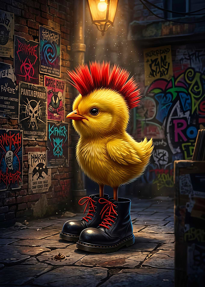 Punk Rock Chick in Combat Boots