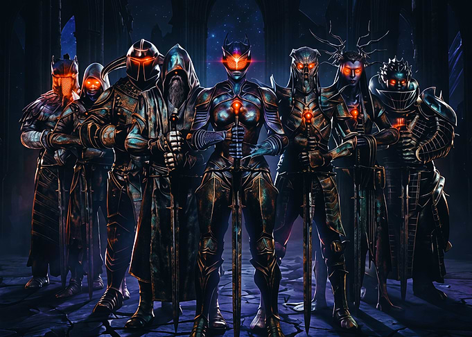 Mortal shell Dark Fantasy Warriors Standing Together
