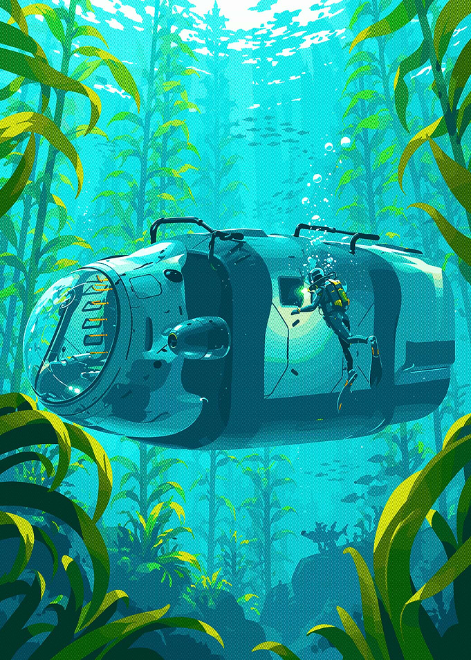 Subnautica Seamoth Underwater Exploration