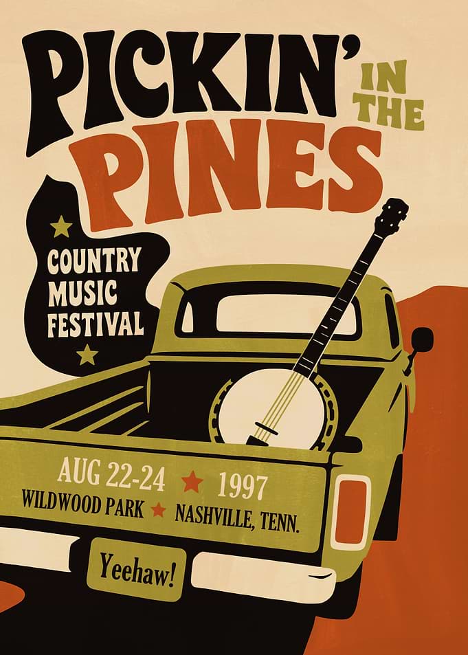 Pickin' in the Pines Music Festival Poster