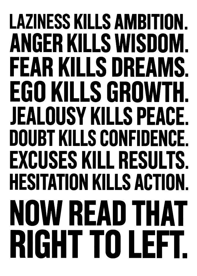 Inspirational Life Lessons Text Poster