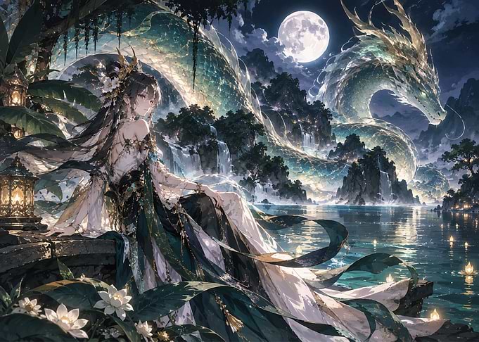 Ethereal Goddess and Celestial Dragon