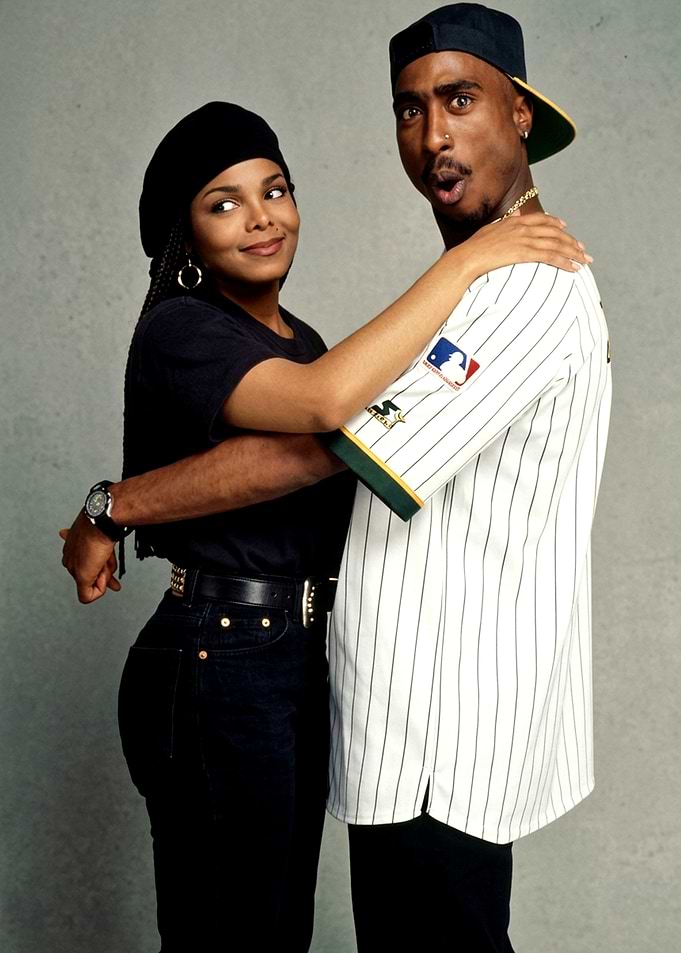 Janet Jackson and Tupac Shakur Retro Portrait Poster