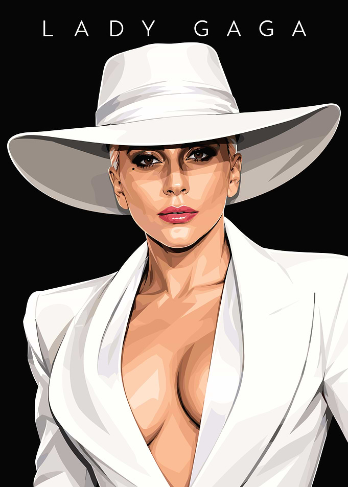 Lady Gaga White Suit Portrait