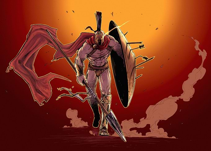Spartan Warrior in Battle