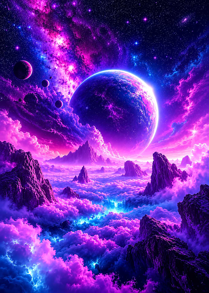 Vibrant Purple Alien Planet Landscape