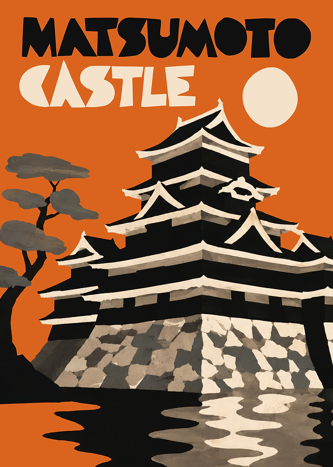 Matsumoto Castle Vintage Travel Poster