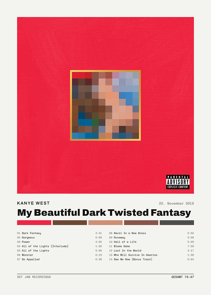 Kanye West Album Minimalist Poster