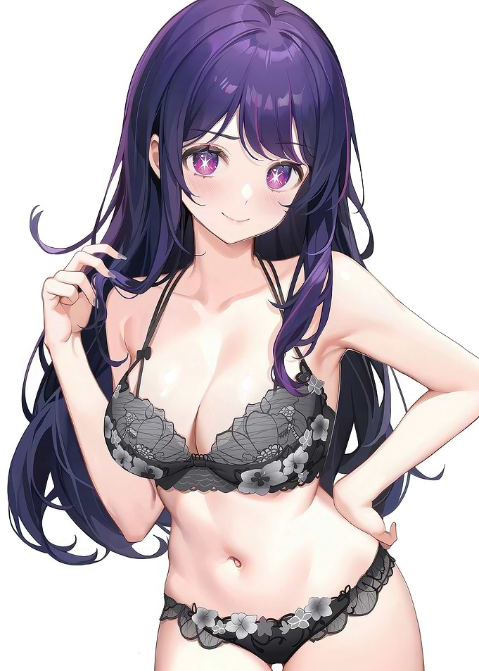 Anime Girl in Floral Lingerie