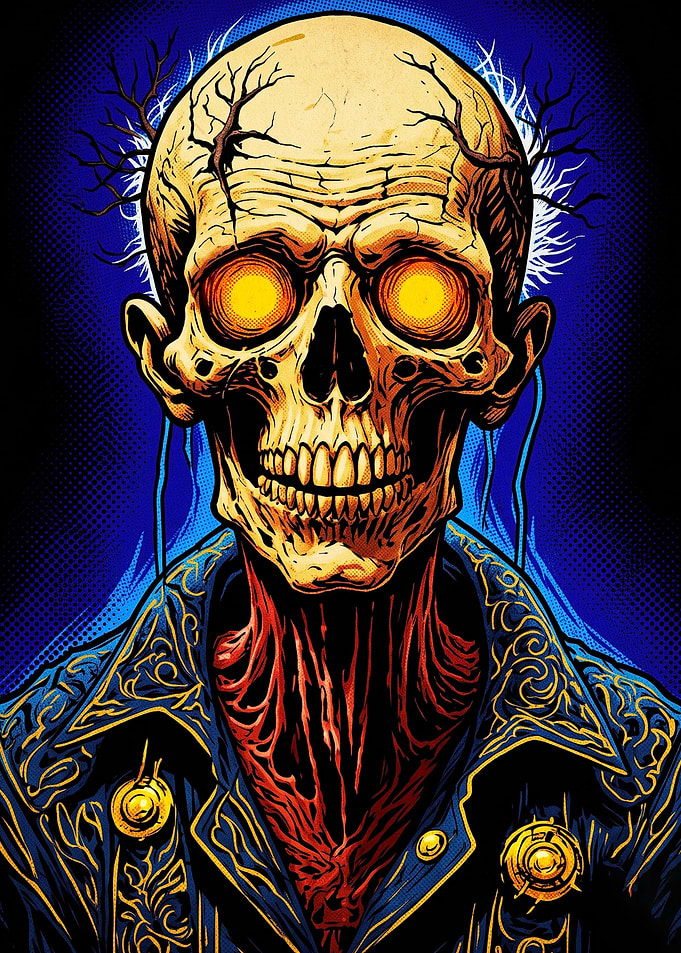 Glowing Eyed Skull Portrait