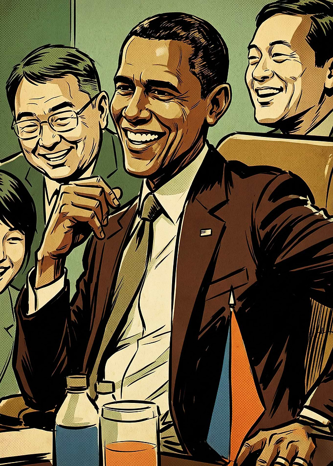 Barack Obama Comic Style Illustration