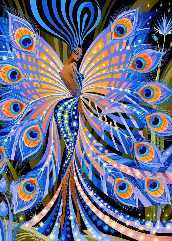 Peacock Goddess Fantasy Art