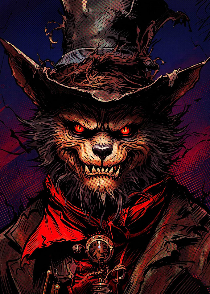 Sinister Werewolf in Top Hat