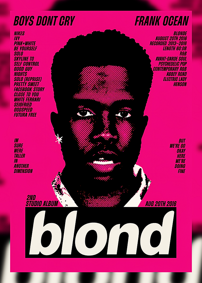 Frank Ocean Blond Album Poster