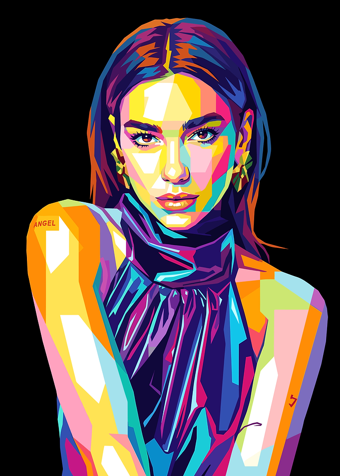 Dua Lipa WPAP Pop Art Portrait
