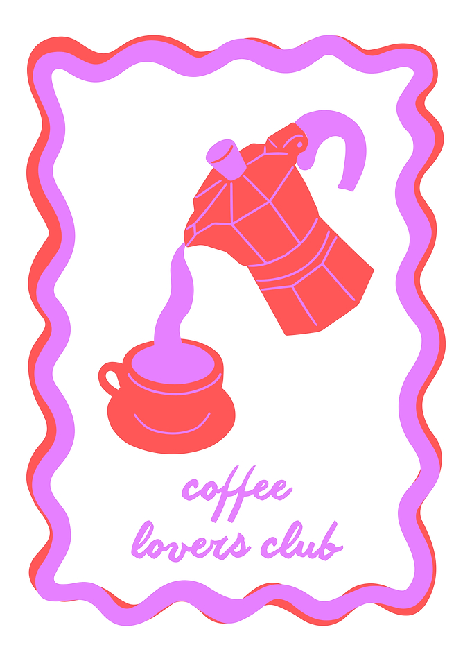 Coffee Lovers Club Illustration