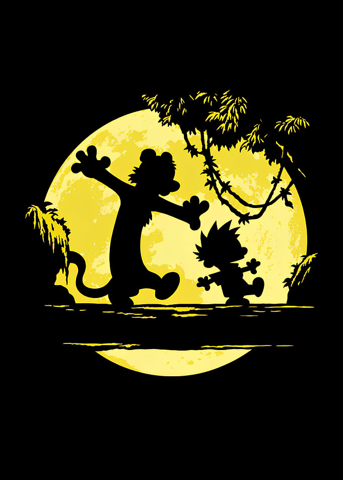 Calvin and Hobbes Moon Silhouette