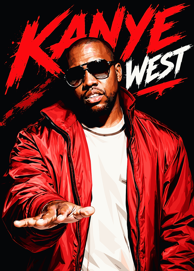 Kanye West Red Jacket Portrait
