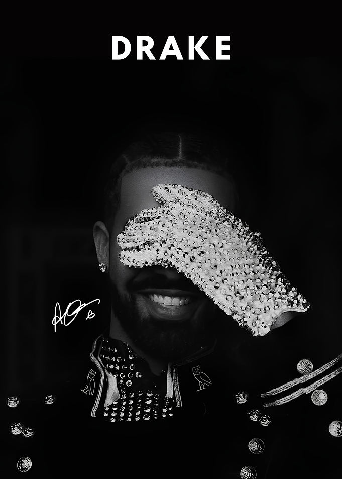 Drake Portrait with Sequin Glove