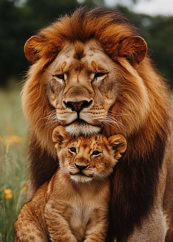 Lion and Cub Portrait