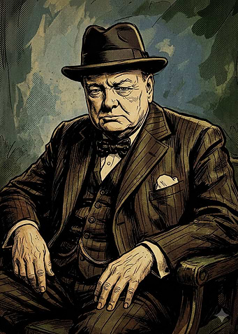 Winston Churchill Portrait Illustration